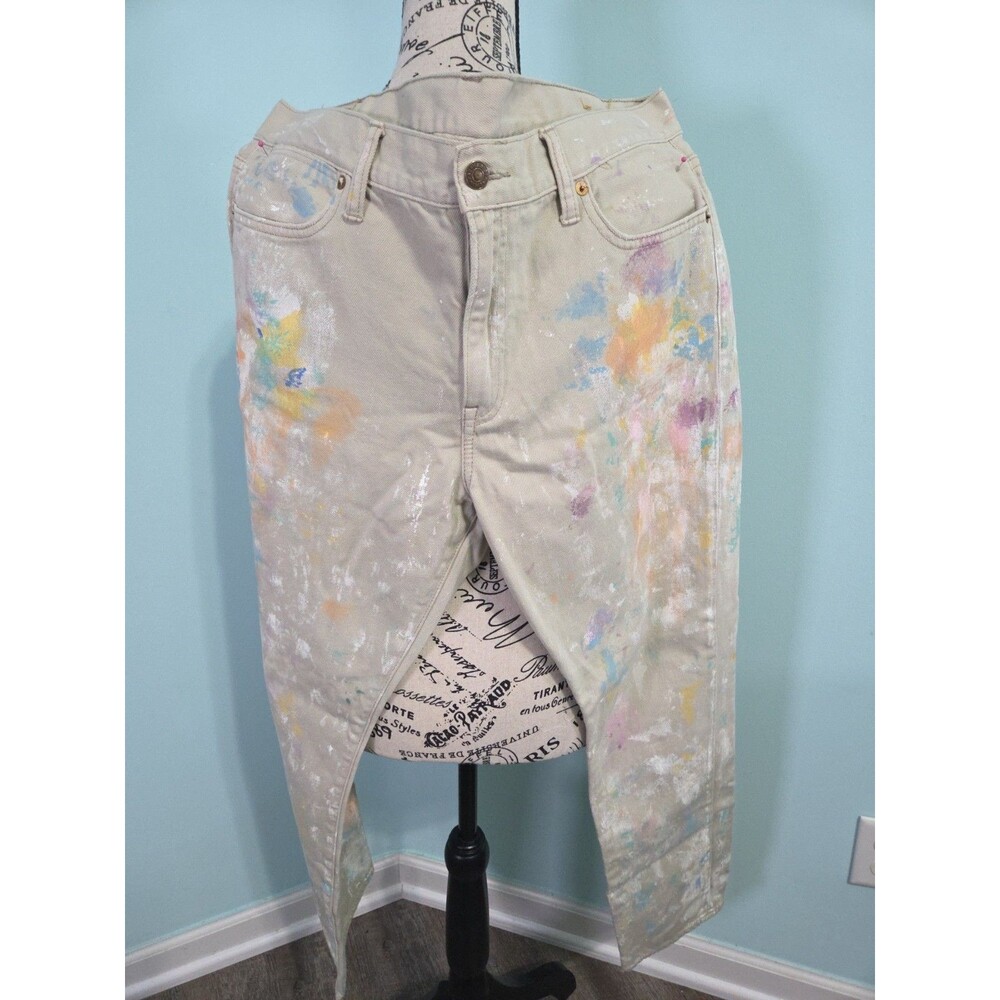 Ralph Lauren Polo Slim Astor Boyfriend PAINT SPLATTER Jeans pants 32